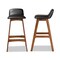Baxton Studio Darrin Mid-Century Modern Black Faux Leather and Walnut Brown Finished Wood 2-Piece Bar Stool Set 176-11018-Zoro - alternate 5